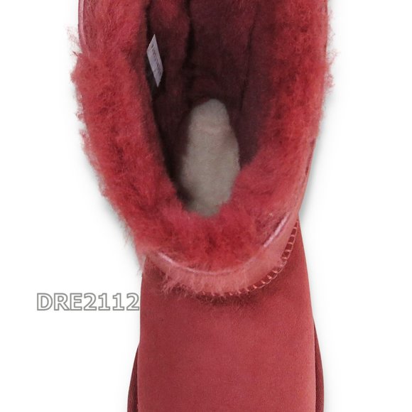UGG Bailey Bow II Timeless Red Suede Fur Boots NEW IN BOX - Picture 4 of 6